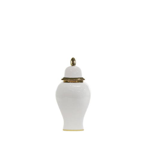 White & Gold Lid Jar